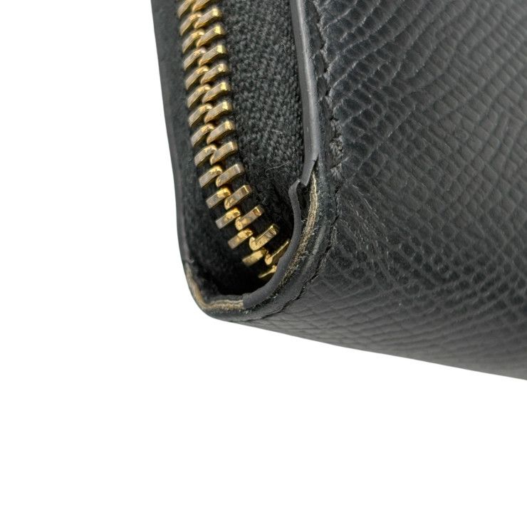 Celine Bifold Wallet Small Zip Essential Black Leather Zip Around Gold — view 5