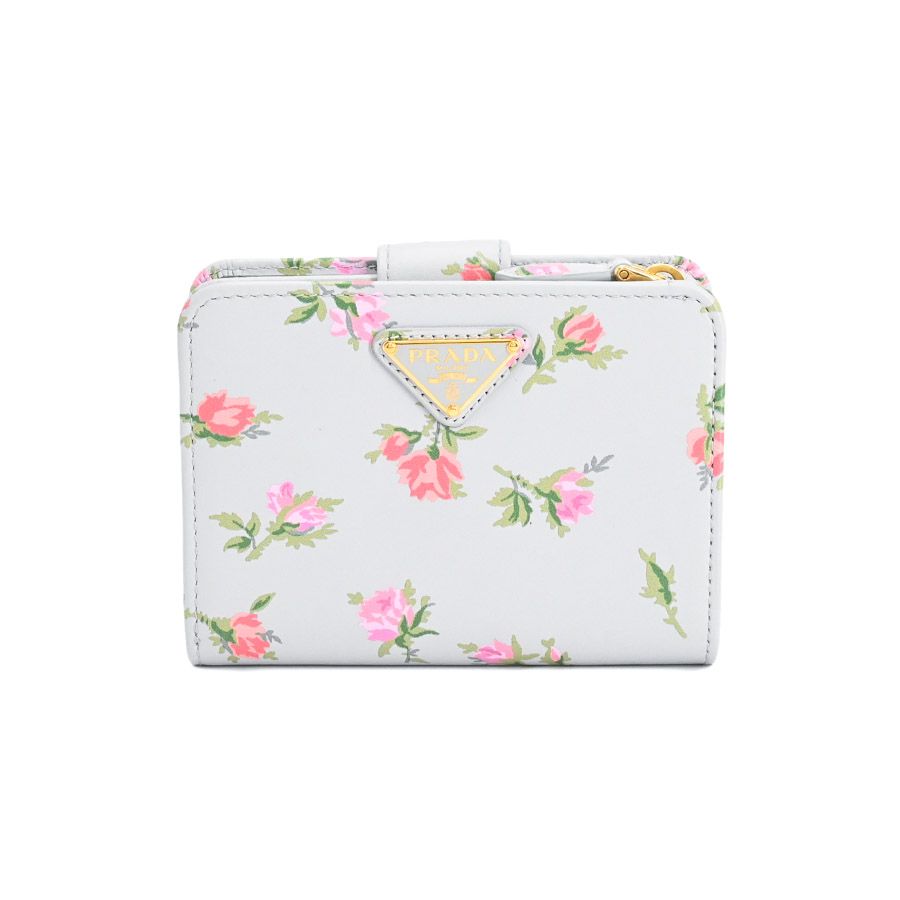 Prada Compact Wallet Triangle Logo