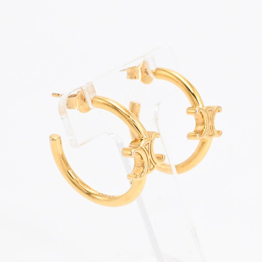 Celine Earrings Triomphe Asymmetric Hoop — view 2