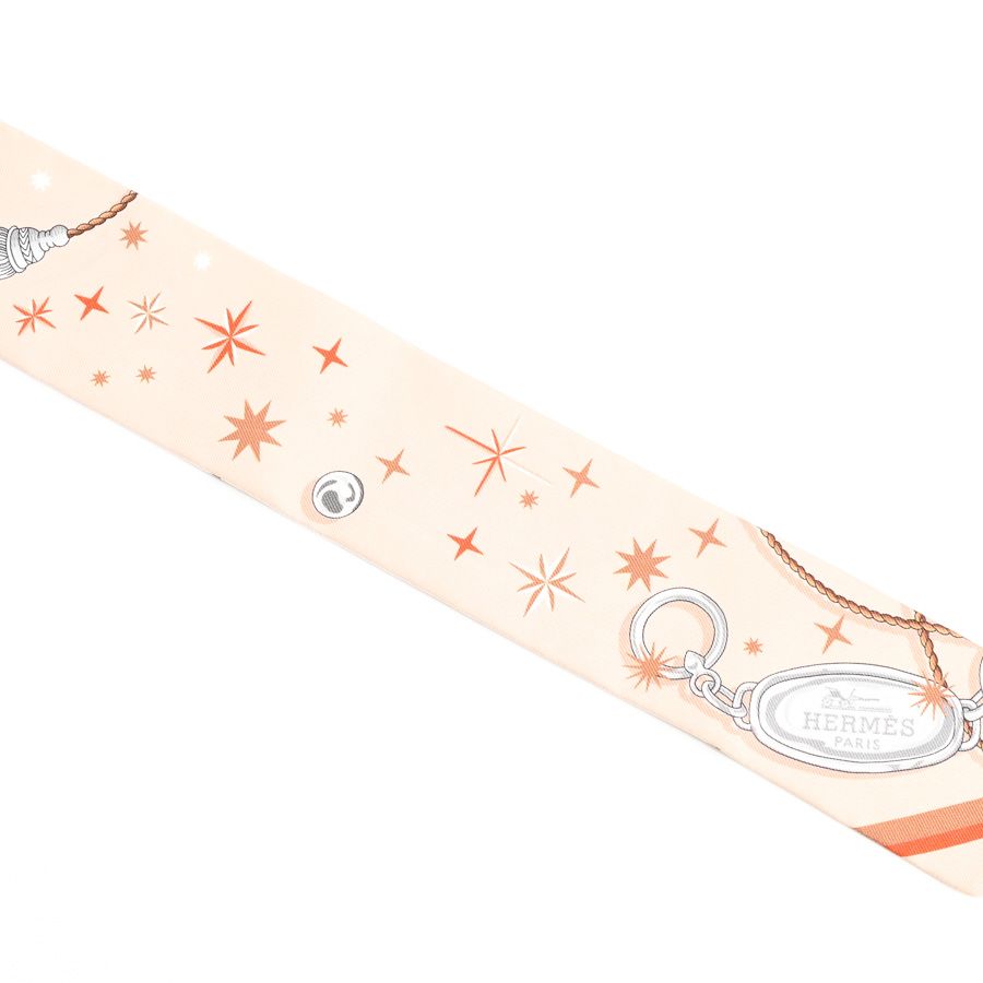 Hermes Scarf Twilly Scarves Beige — view 2
