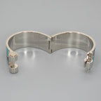 Hermes Enamel Bracelet Charnier GM Bangle 18 cm Silver — view 3