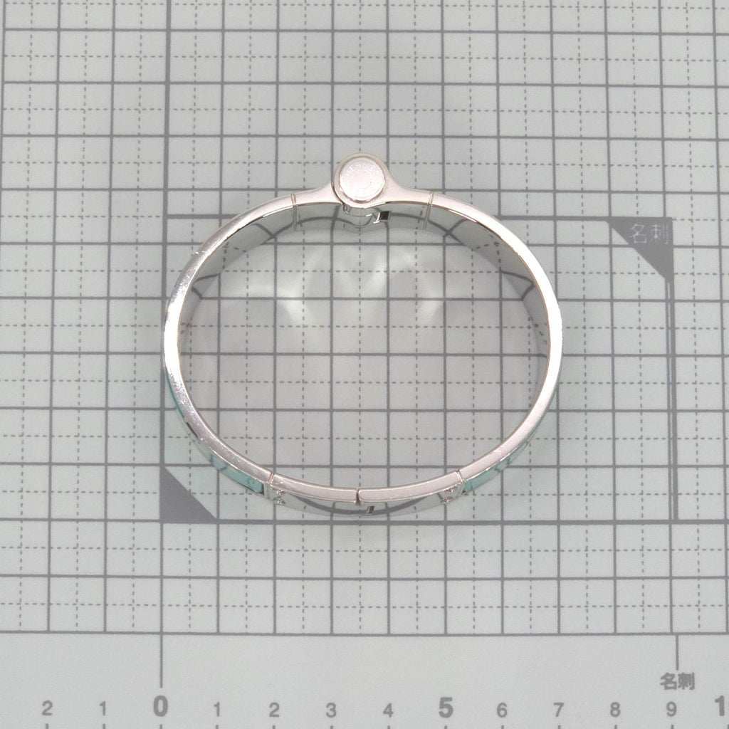 Hermes Enamel Bracelet Charnier GM Bangle 18 cm Silver — view 9