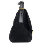 Fendi Zucca Logo Shoulder Bag Suede Black — view 4