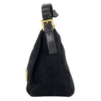 Fendi Zucca Logo Shoulder Bag Suede Black — view 2