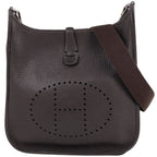Hermes Evelyne 2 PM Perforated Logo Shoulder Bag Taurillon Clemence Ebene
