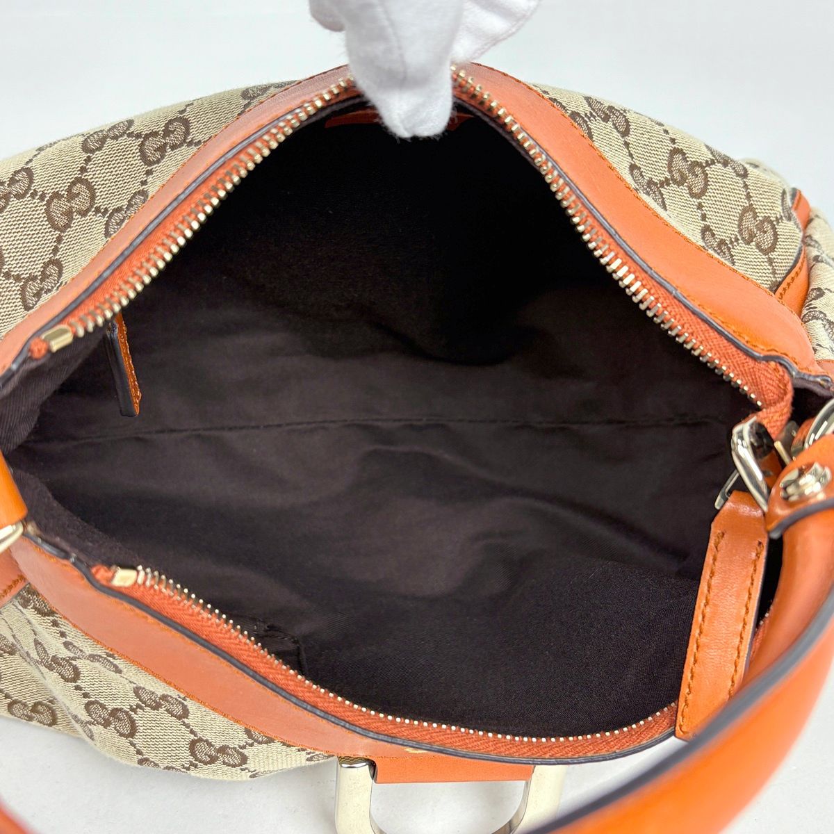 Gucci GG Pattern Shoulder Bag Canvas Beige Orange — view 7