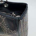 Dior Lady Studs Cannage Handbag Leather Black — view 9