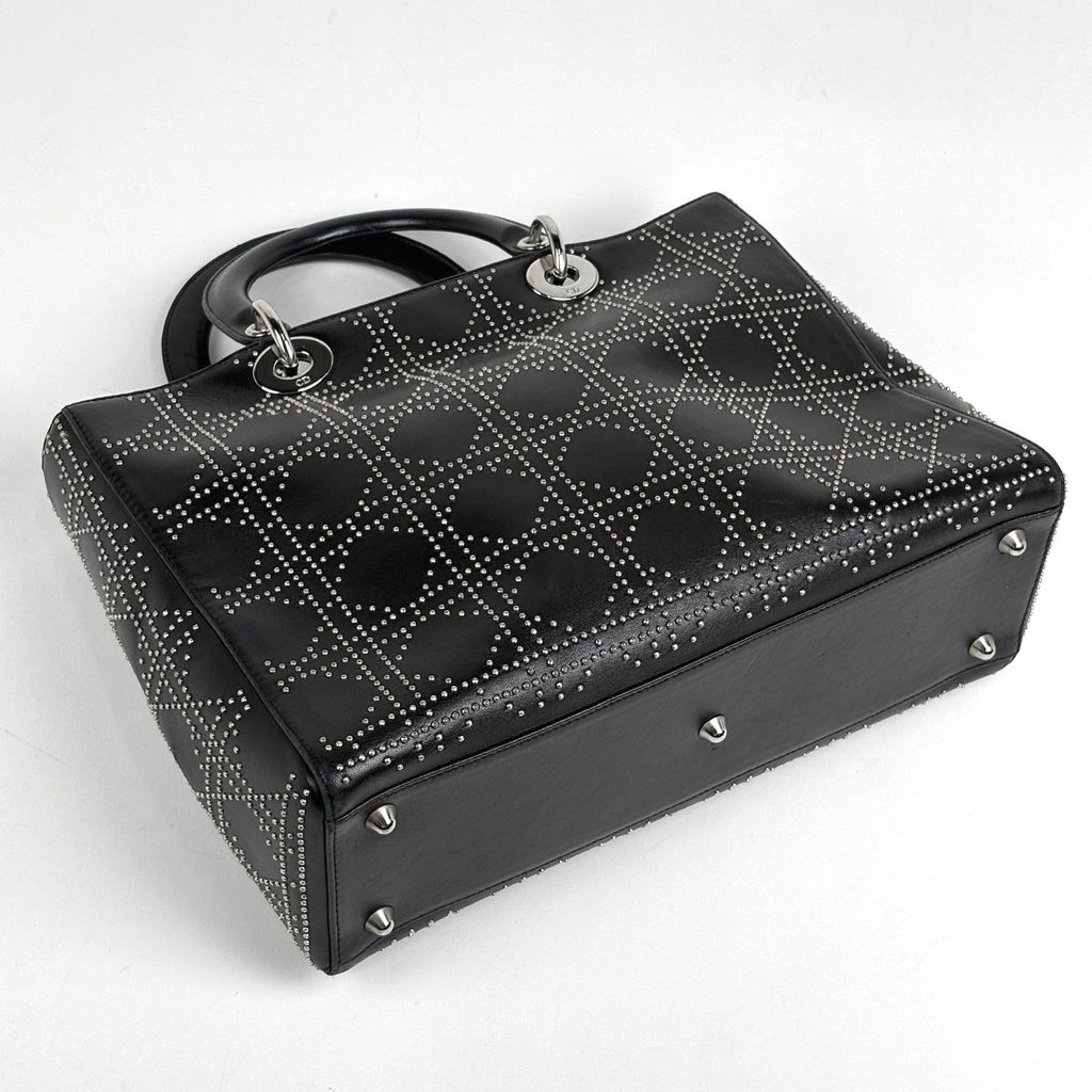 Dior Lady Studs Cannage Handbag Leather Black — view 2