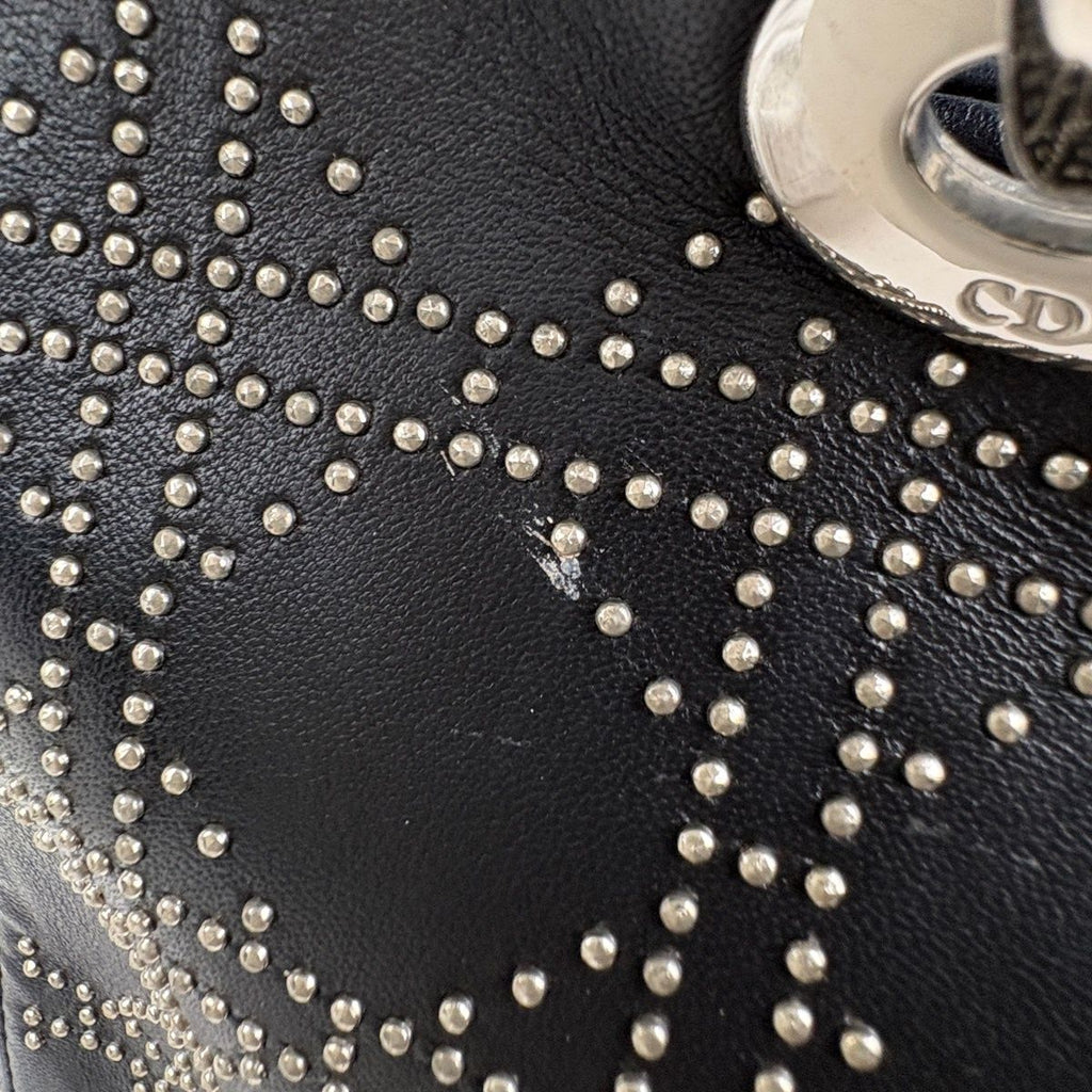 Dior Lady Studs Cannage Handbag Leather Black — view 8