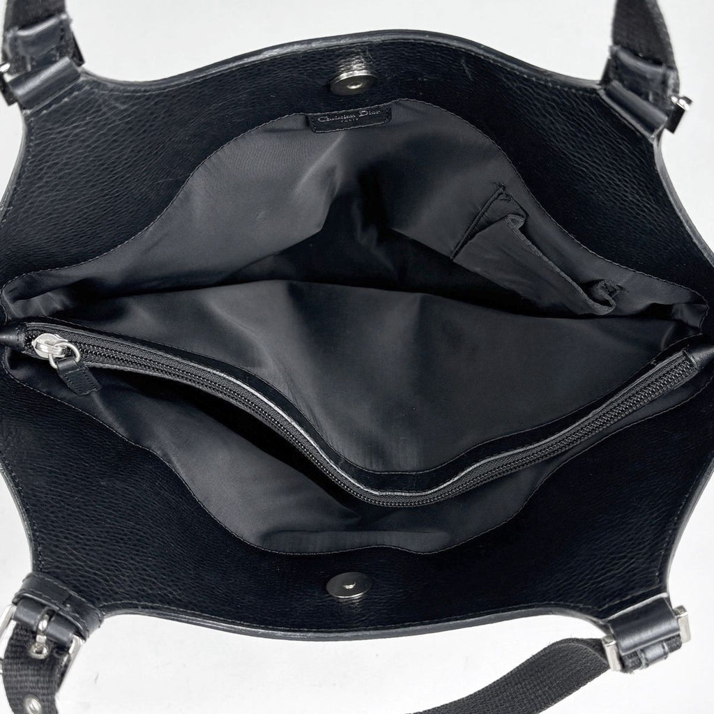 Dior Street Chic Handbag Logo Trotter Pattern Canvas Black — view 9