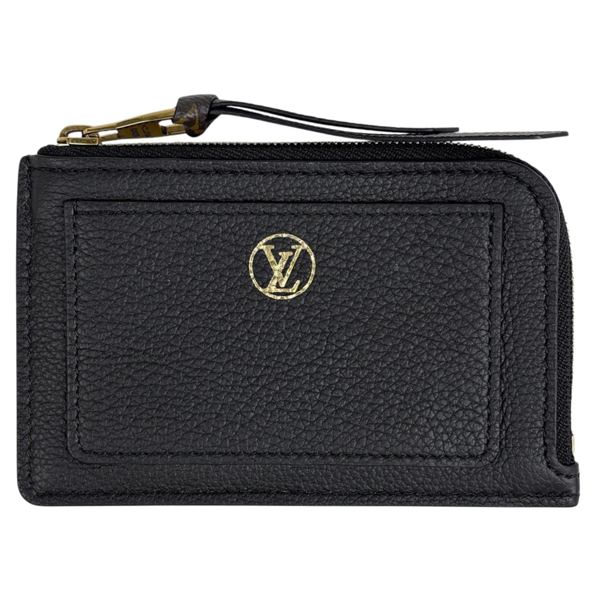 Louis Vuitton Card Holder Low Key L-shaped Zipper Case Leather Monogram Noir