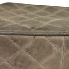 Chanel CC Logo Fringe Chain Shoulder Bag Quilted Tassel Suede Green Beige — view 6