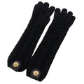 Gucci Gloves Leather Cashmere 7.5 Black