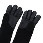 Gucci Gloves Leather Cashmere 7.5 Black — view 6