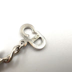 Dior Rhinestone Logo Heart Metal Color Clear Silver Necklace — view 4