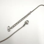 Dior Rhinestone Logo Heart Metal Color Clear Silver Necklace — view 8