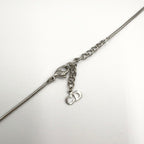 Dior Rhinestone Logo Heart Metal Color Clear Silver Necklace — view 7