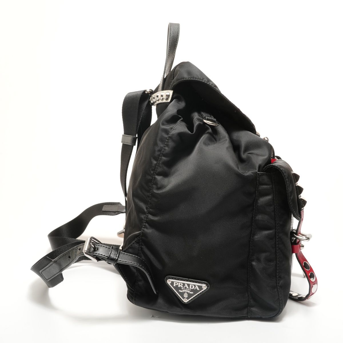Prada Backpack Nylon Studs Leather — view 3