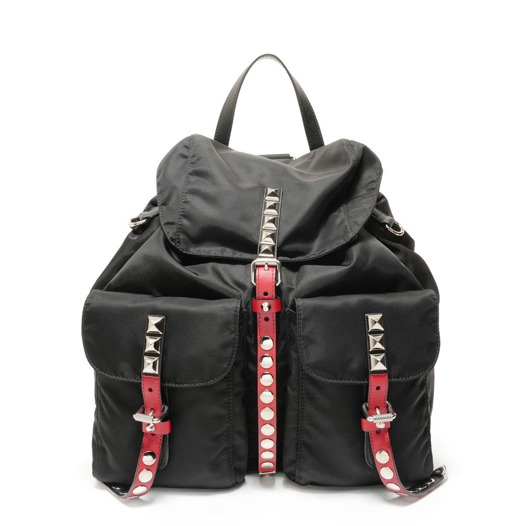Prada Backpack Nylon Studs Leather