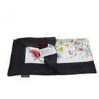 Gucci Flora Print Silk Twill Scarf White Black — view 9