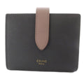 Celine Small Strap Wallet Bifold Bicolor Leather Gray Pink