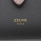 Celine Small Strap Wallet Bifold Bicolor Leather Gray Pink — view 3