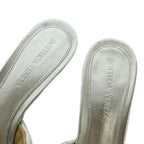 Bottega Veneta Padded Quilted Mules Sandals Square Toe 36 Silver Color — view 4