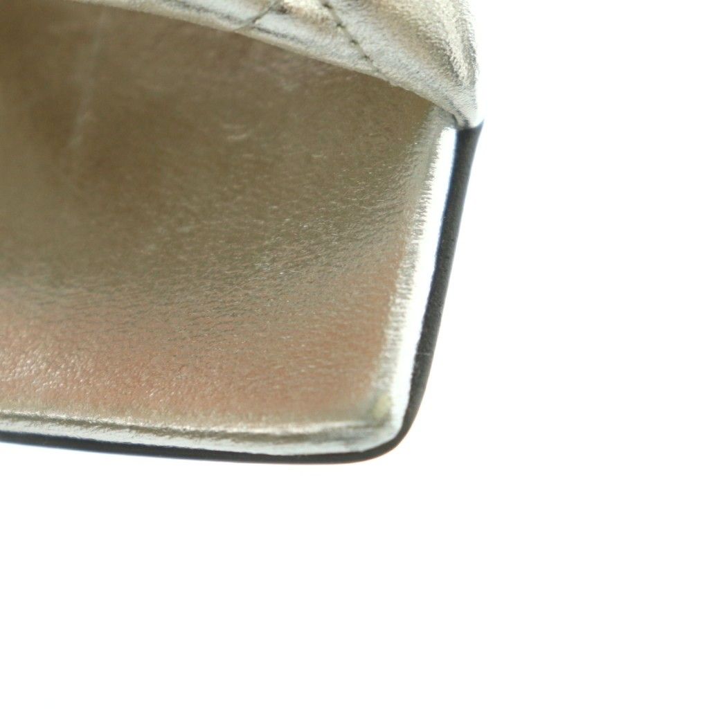 Bottega Veneta Padded Quilted Mules Sandals Square Toe 36 Silver Color — view 8