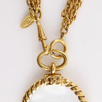 Chanel Loupe Pendant 2 Rows Vintage Gold Plated Necklace — view 5