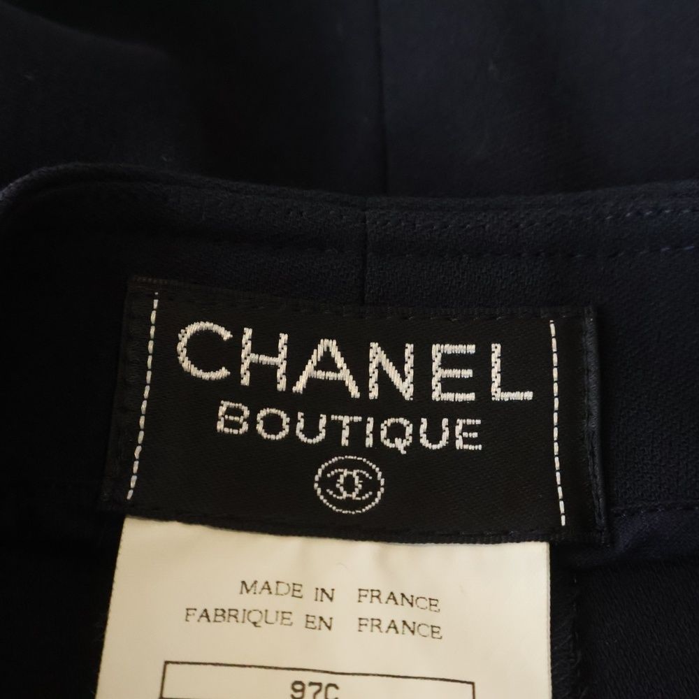 Chanel Coco Button Wool Culottes Navy Loafer — view 6