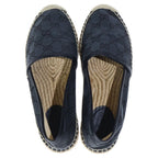 Gucci GG Canvas Espadrille Flat Shoes Navy — view 4