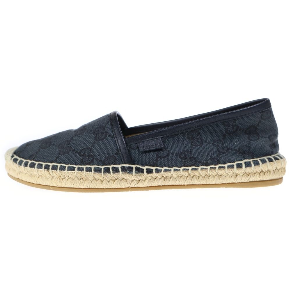 Gucci GG Canvas Espadrille Flat Shoes Navy