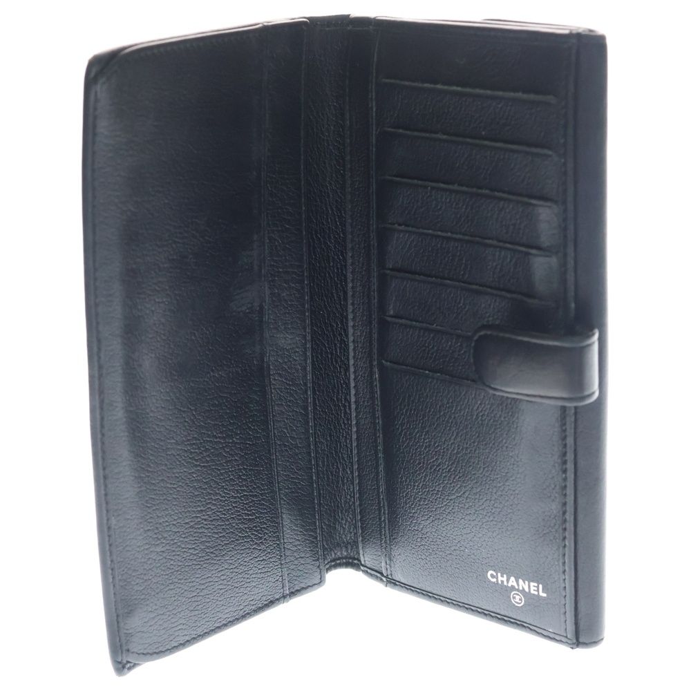 Chanel Camellia CC Logo Leather Wallet Black — view 4