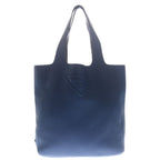 Prada Triangle Logo Tote Blue Leather