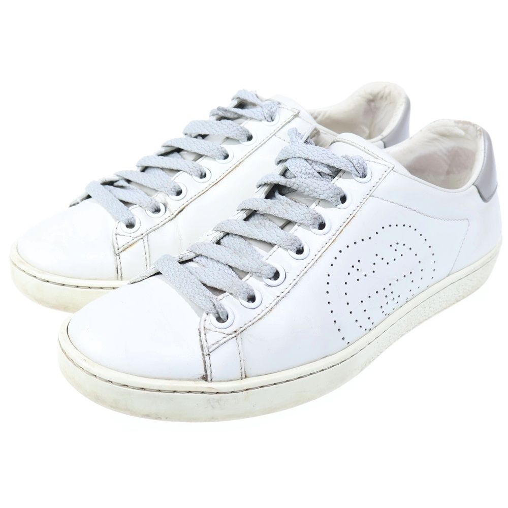 Gucci Interlocking Leather Sneakers White — view 2