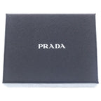Prada Compact Wallet Bifold Coin Case Black Leather Nylon Silver — view 6