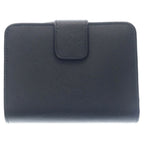 Prada Compact Wallet Bifold Coin Case Black Leather Nylon Silver — view 2