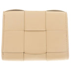Bottega Veneta Trifold Wallet Compact Coin Case Beige Leather Gold — view 2