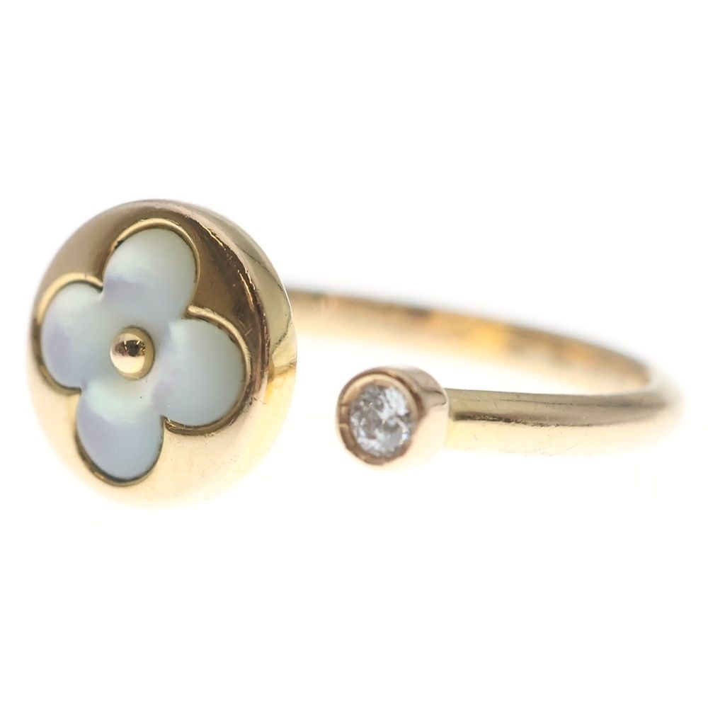 Louis Vuitton Monogram Sunblossom Mini Ring Diamond Shell Pink Gold