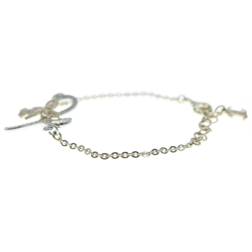 Chanel CC Logo Ribbon Rhinestone Bracelet Gold — view 4
