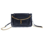 Saint Laurent Paris Nolita Chain Shoulder Bag Black Leather Gold