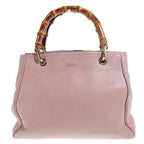 Gucci Bamboo 2-Way Shoulder Bag Rose Pink Leather Gold