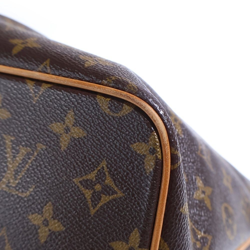Louis Vuitton Monogram Palermo PM Tote Shoulder Bag Brown Leather Gold — view 5