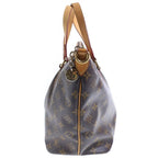 Louis Vuitton Monogram Palermo PM Tote Shoulder Bag Brown Leather Gold — view 3