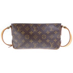 Louis Vuitton Trotteur Monogram Leather Shoulder Bag Gold Brown
