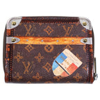 Louis Vuitton Trunk Time Monogram Coin Case Canvas Mini Wallet Brown Silver — view 2