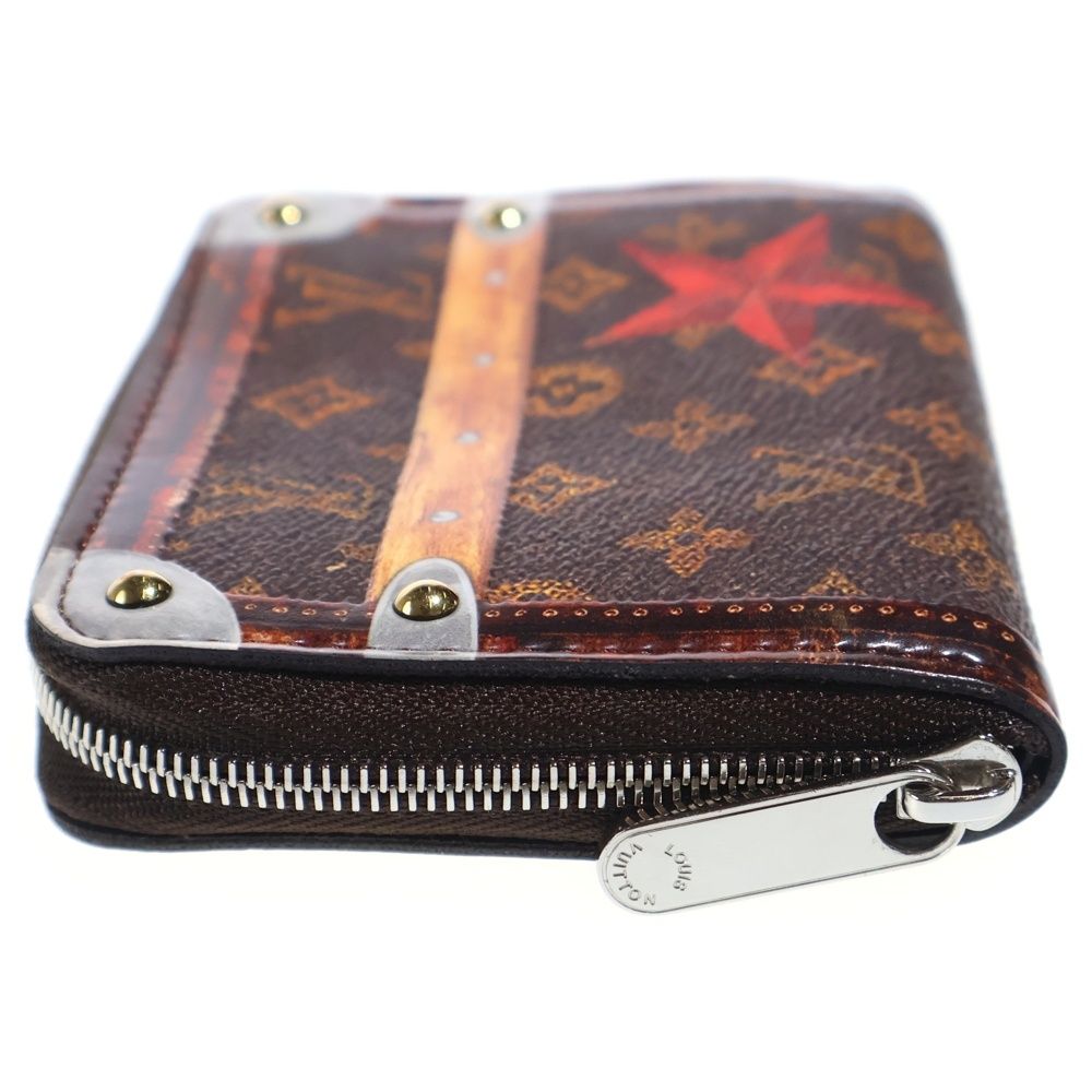 Louis Vuitton Trunk Time Monogram Coin Case Canvas Mini Wallet Brown Silver — view 3