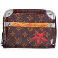 Louis Vuitton Trunk Time Monogram Coin Case Canvas Mini Wallet Brown Silver