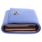 Gucci GG Marmont Bifold Wallet Trifold Coin Case Blue Purple Pink Leather Gold — view 3