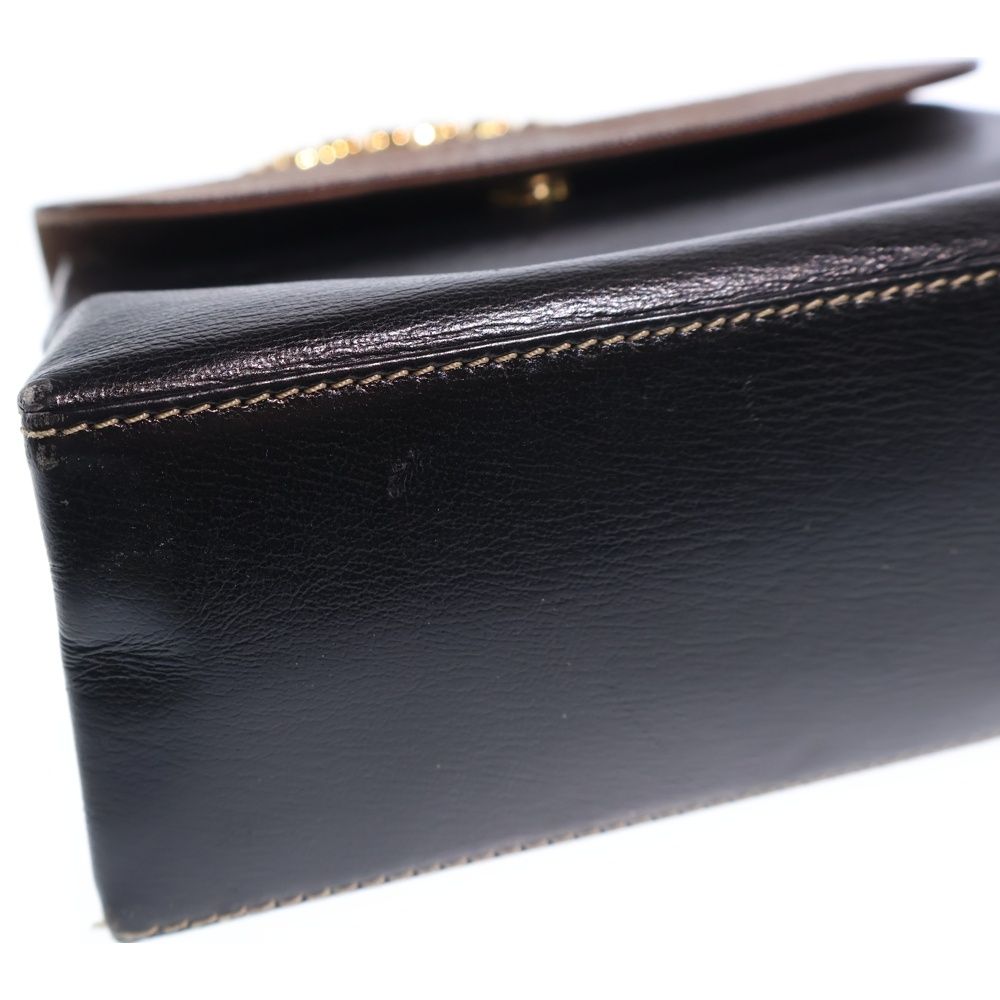 Loewe Velazquez Handbag Brown Black Leather Gold — view 6